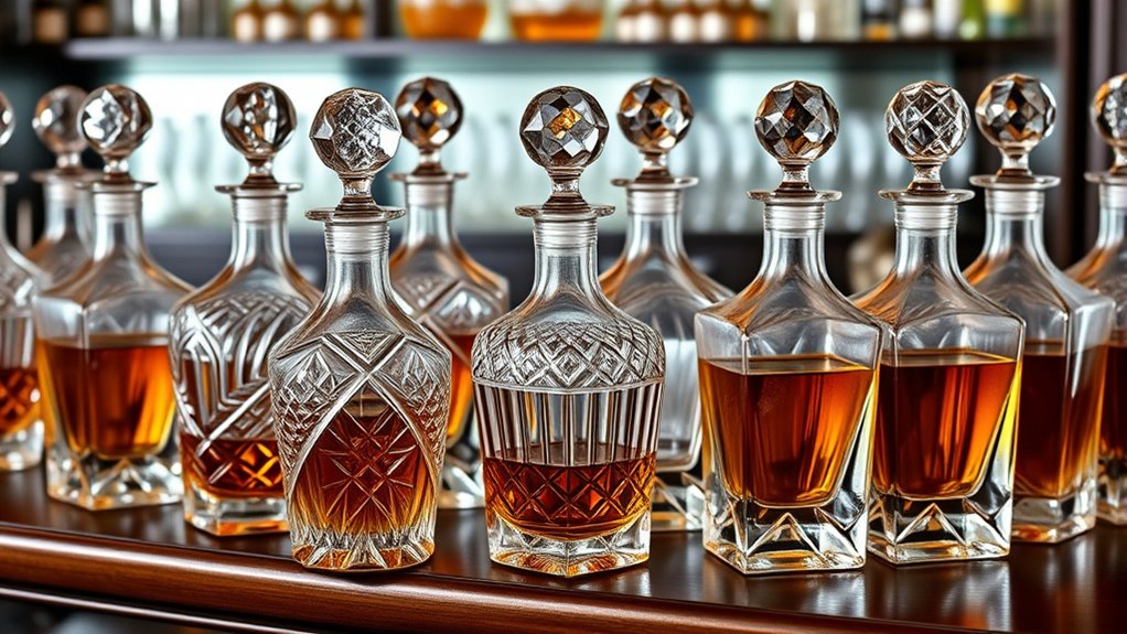 elegant crystal whiskey storage