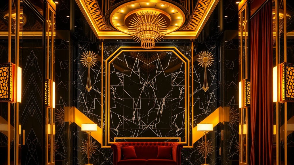 elegant geometric gold motifs
