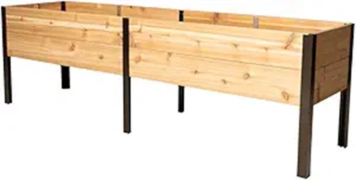 elevated cedar garden bed