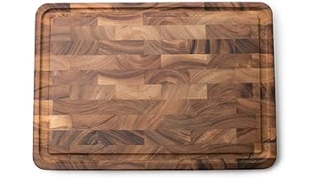 end grain board with channel