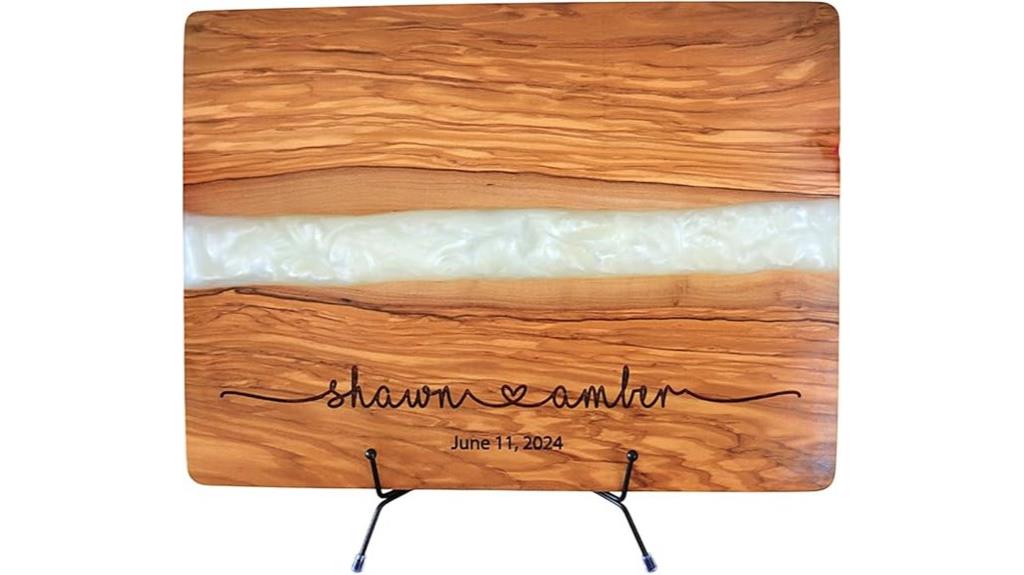 engraved olivewood wedding gift