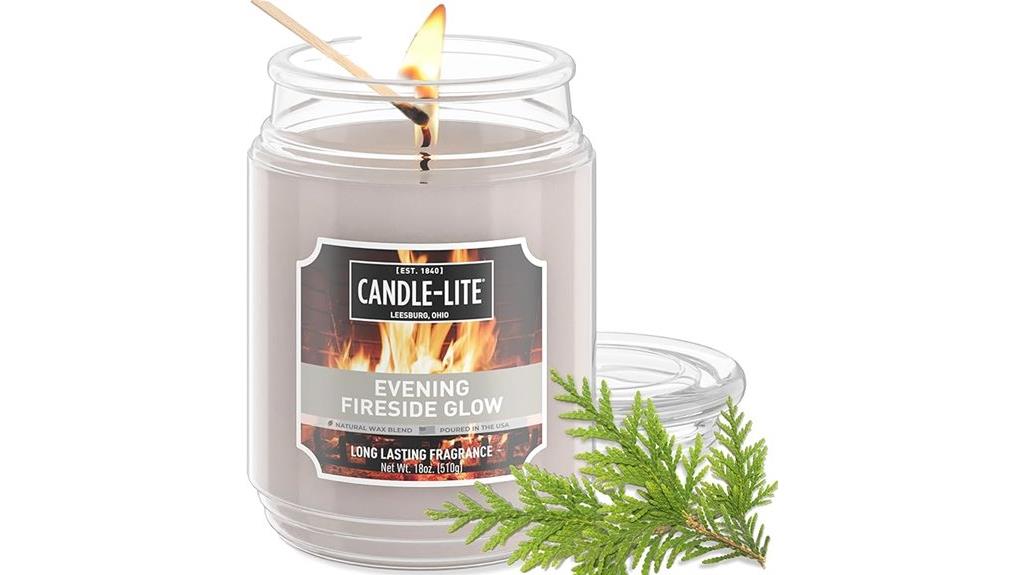 evening fireside glow candle