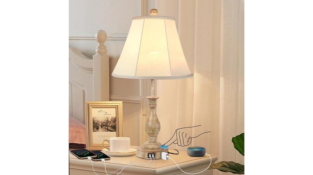 farmhouse style usb lamp
