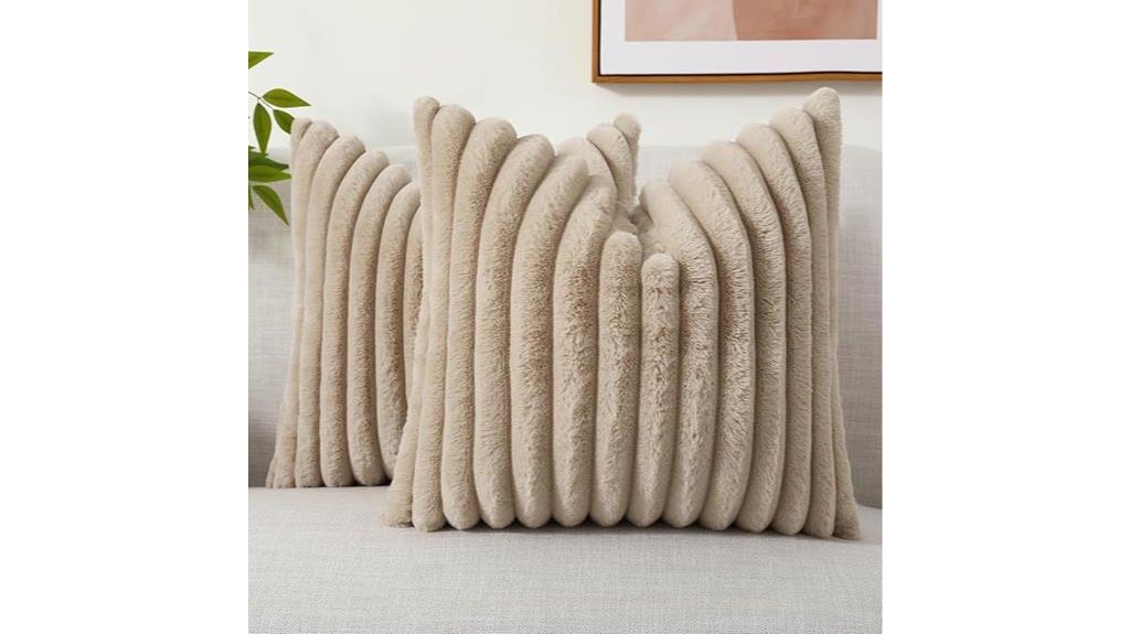 faux fur pillow set