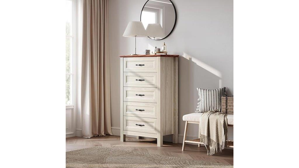 five drawer bedroom dresser