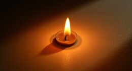 flickering candlelight enhances calm