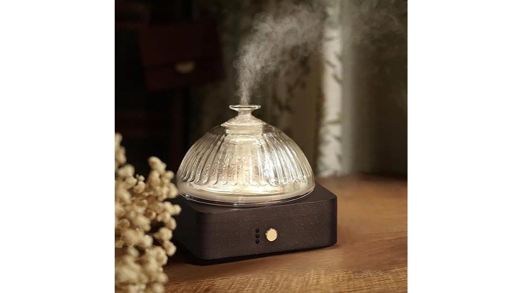 glass dome diffuser with wood