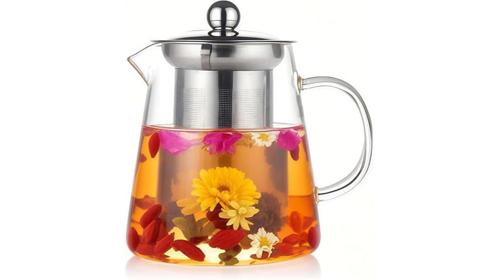 glass kettle with infuser