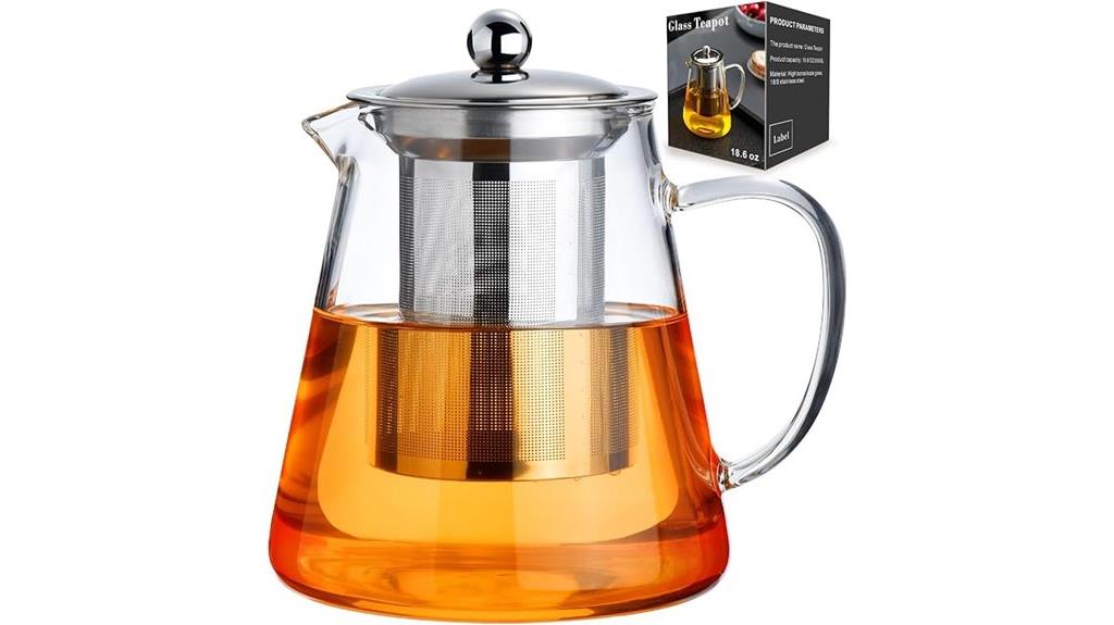 glass teapot with infuser