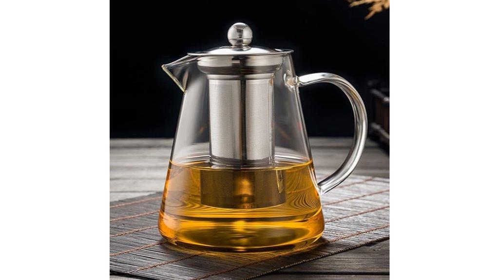 glass teapot with infuser