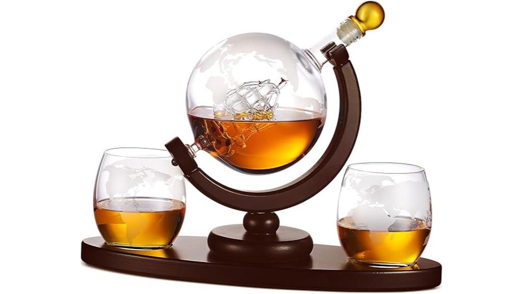 globe decanter with glasses