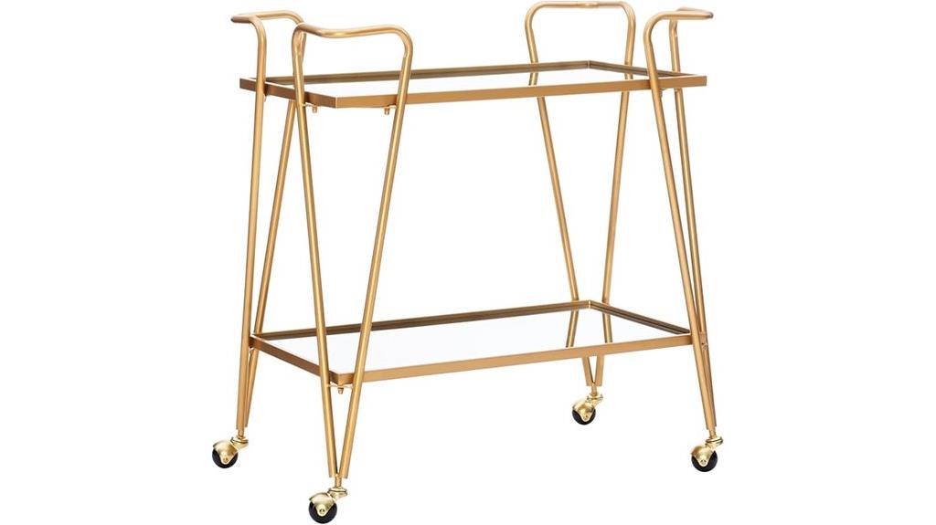 gold gina bar cart