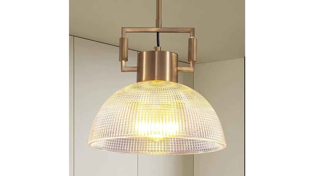 gold glass dome pendant