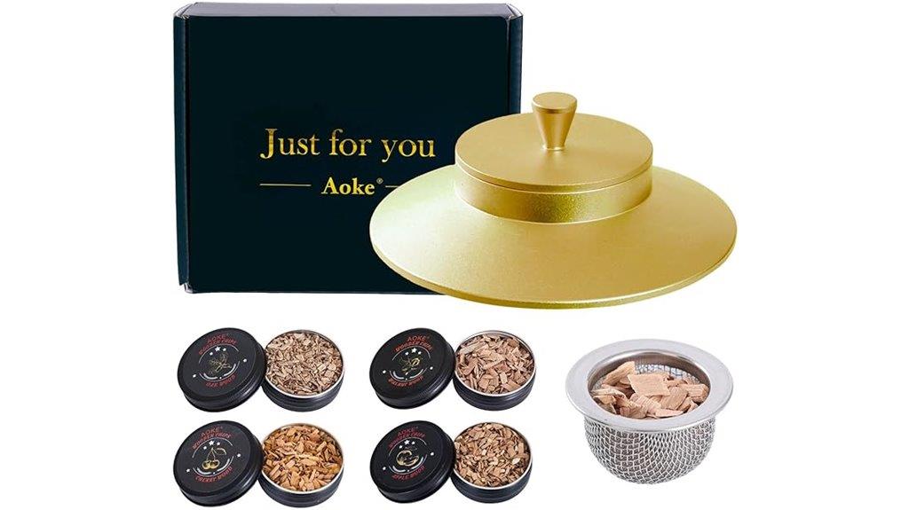 golden metallic whiskey smoker