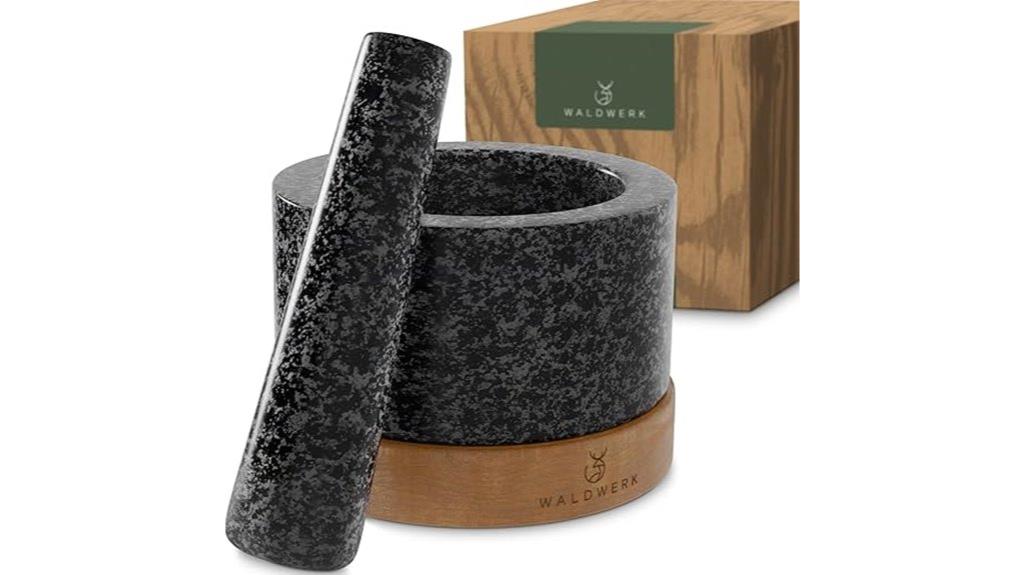 granite and wood mortar