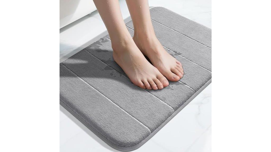 gray memory foam bath mat