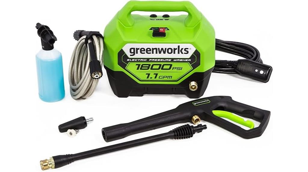 greenworks 1800 psi electric washer