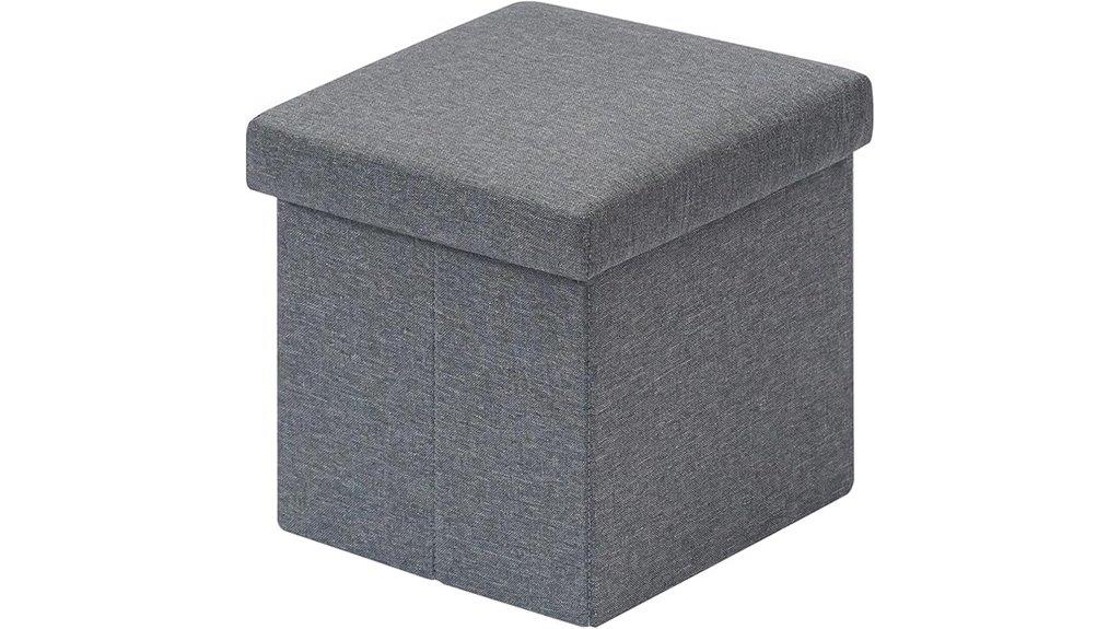grey linen storage cube