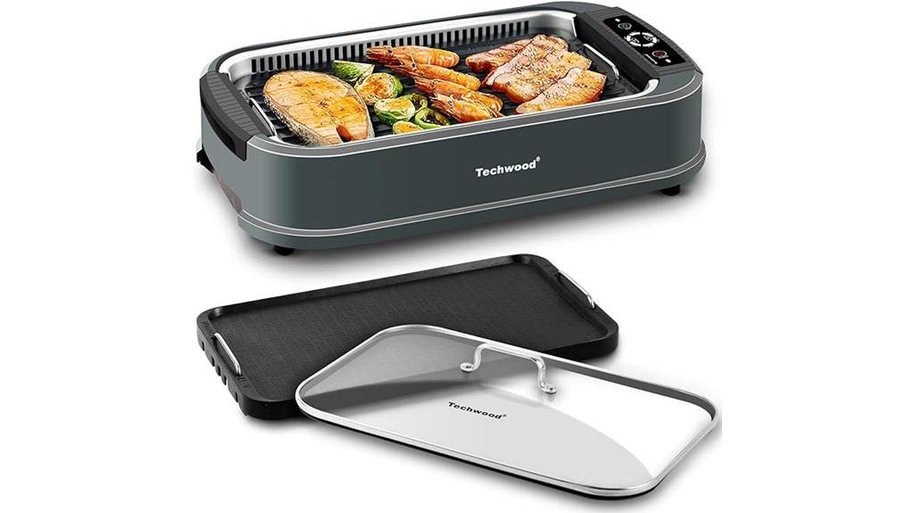 indoor smokeless grilling appliance