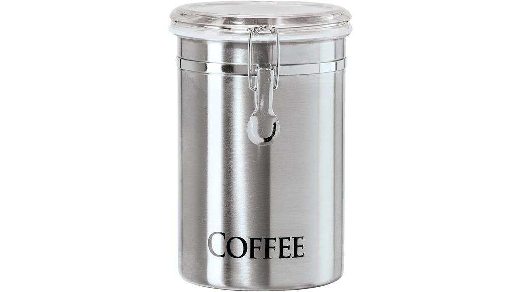 large stainless steel coffee canister