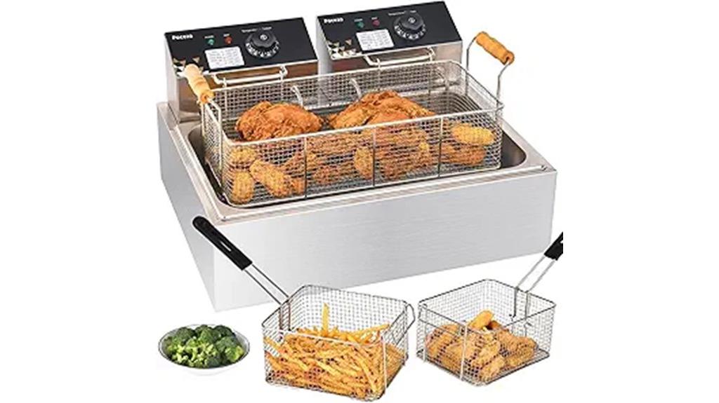 large stainless steel fryer
