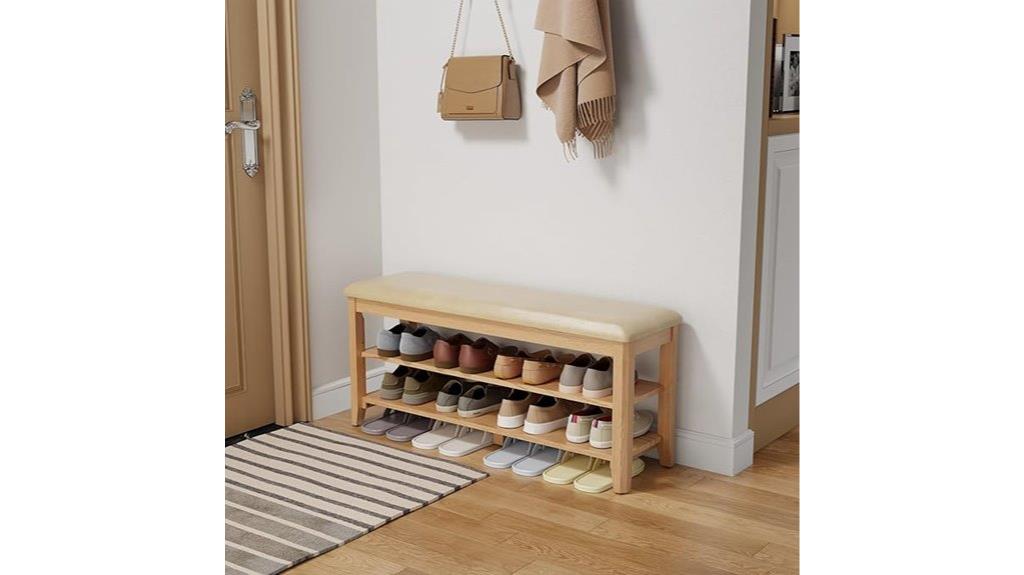 leather cushioned shoe storage