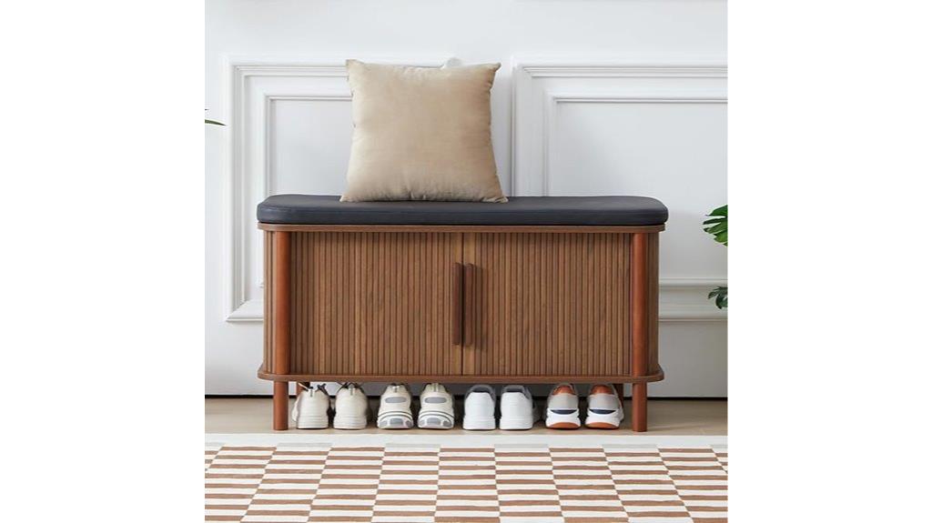 leather cushioned shoe storage