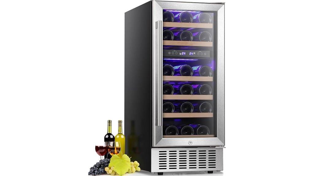 mini wine fridge dual zone