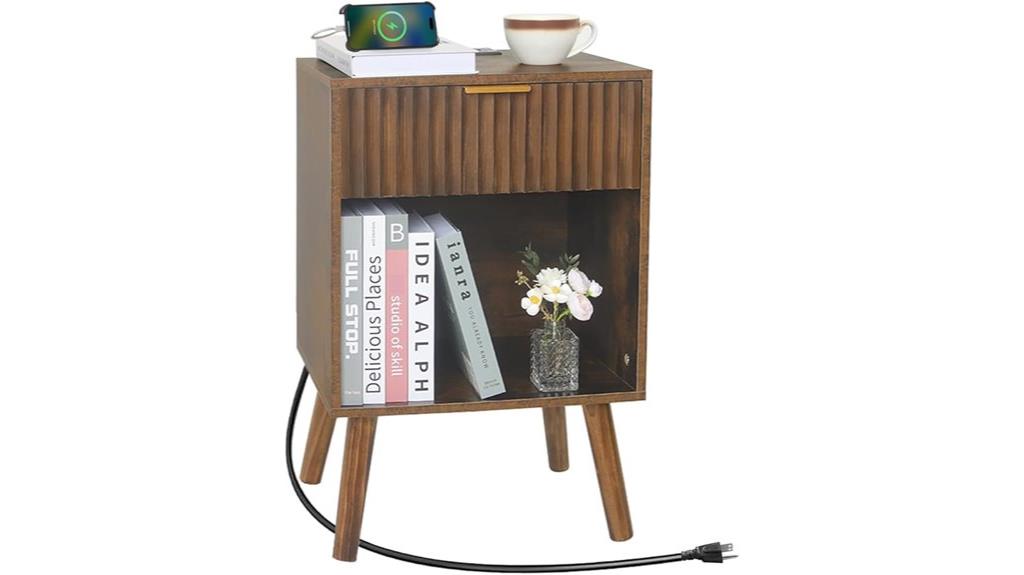 modern nightstand with outlets