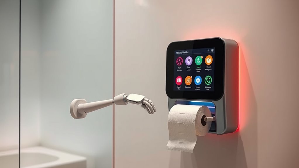 mood aware toilet paper dispenser