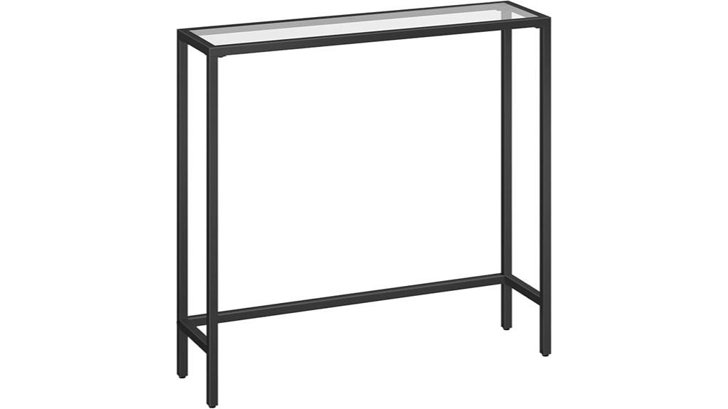 narrow glass console table