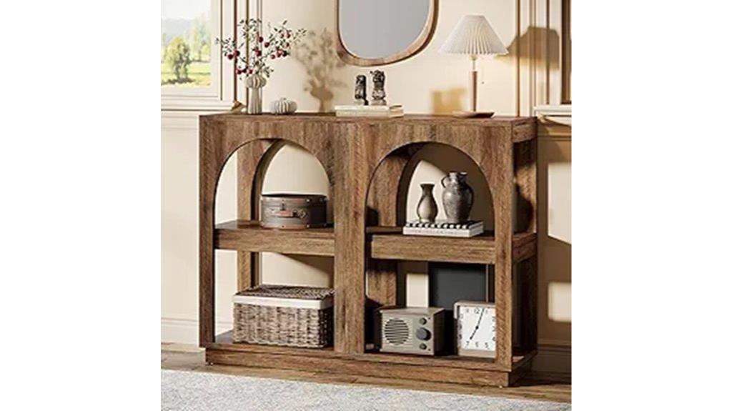 narrow wooden console table