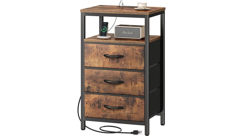nightstand with charging station