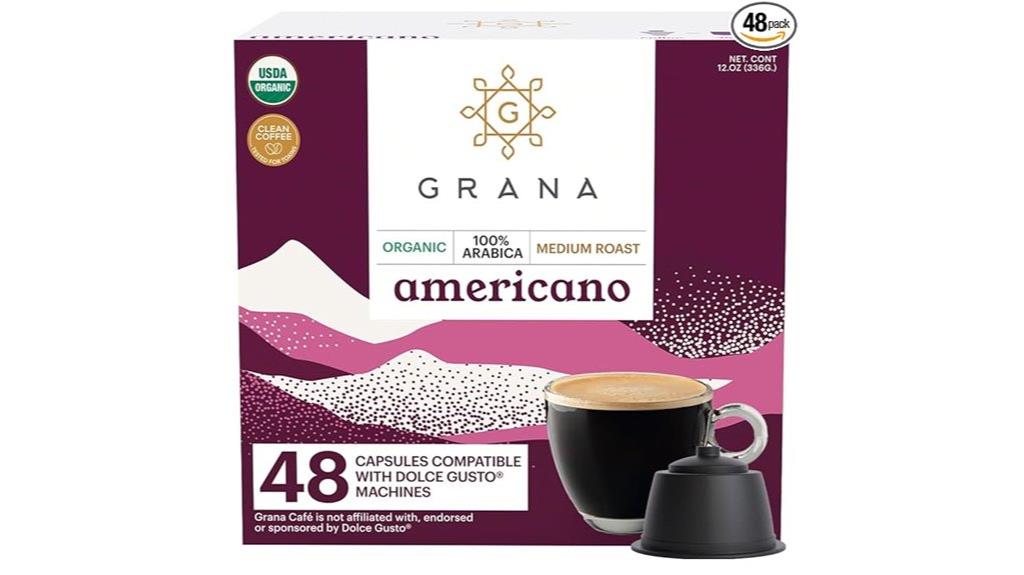 organic americano coffee pods