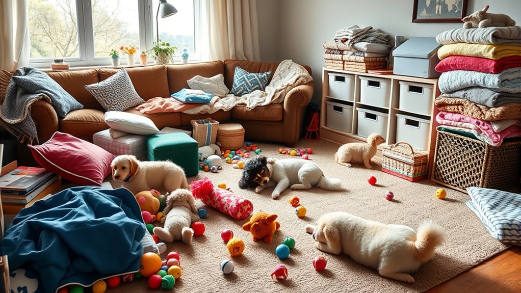 organize pet items regularly