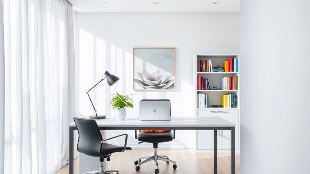 organized calming ergonomic workspace