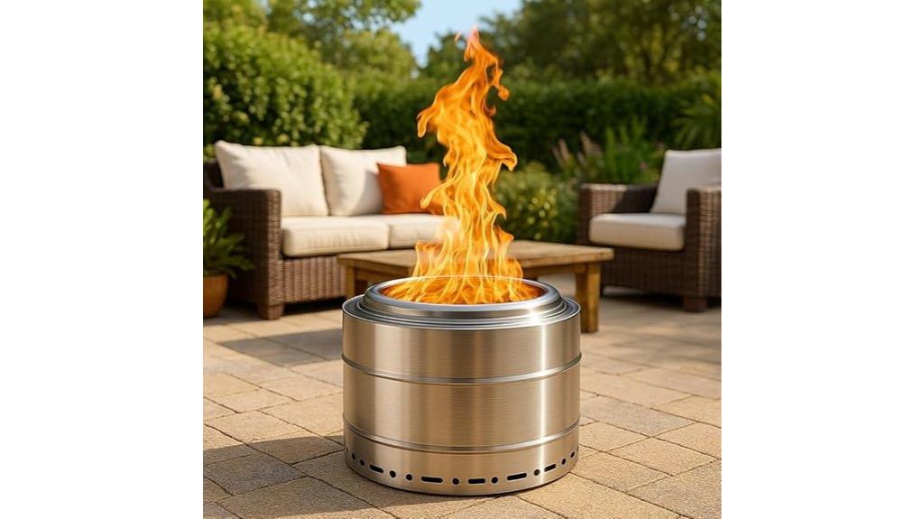 outdoor 19 inch smoke free firepit