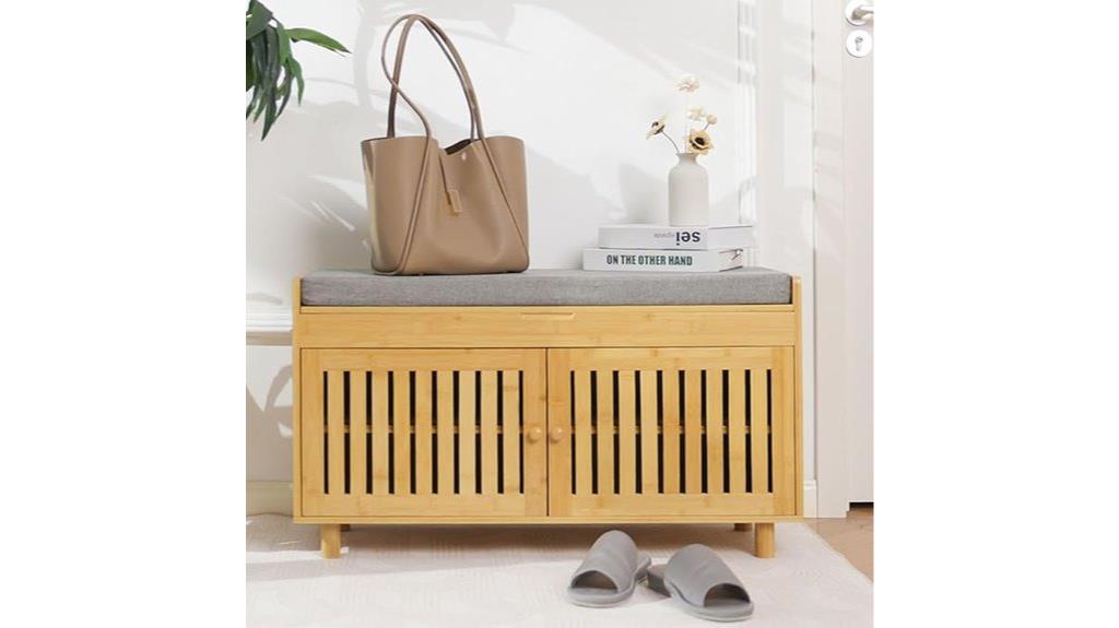 padded shoe storage bench