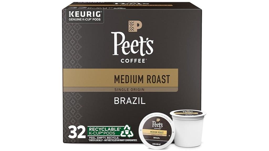 peets coffee brazil pods