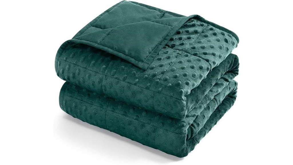 queen sized dark green weighted blanket
