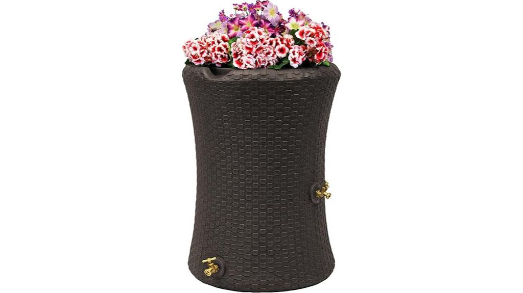 rain barrel with planter