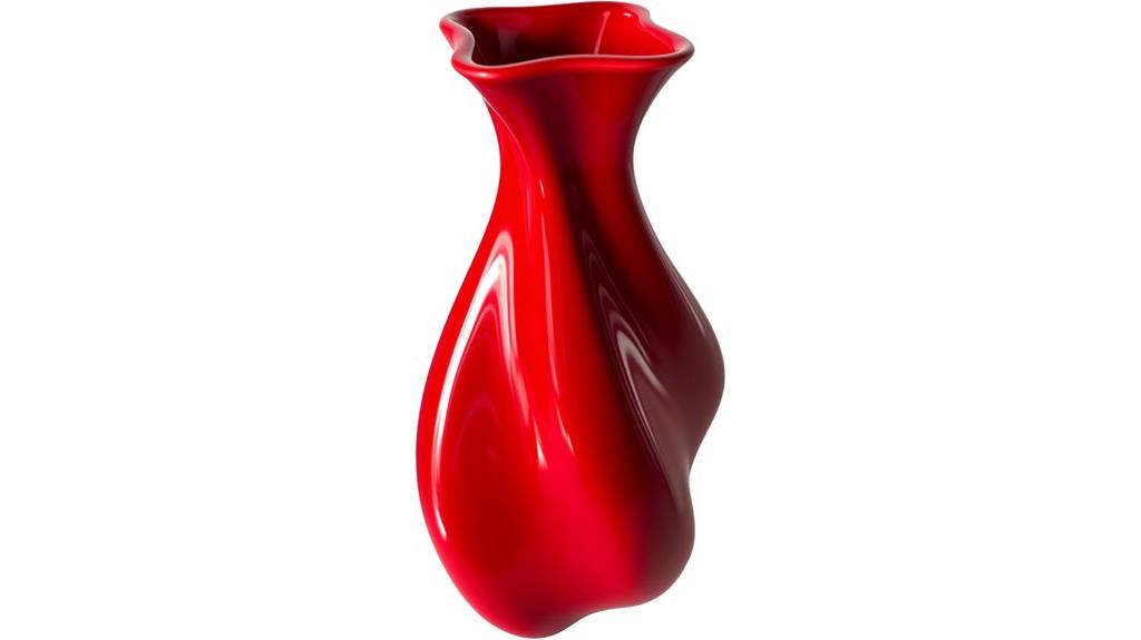 red ceramic vase decor