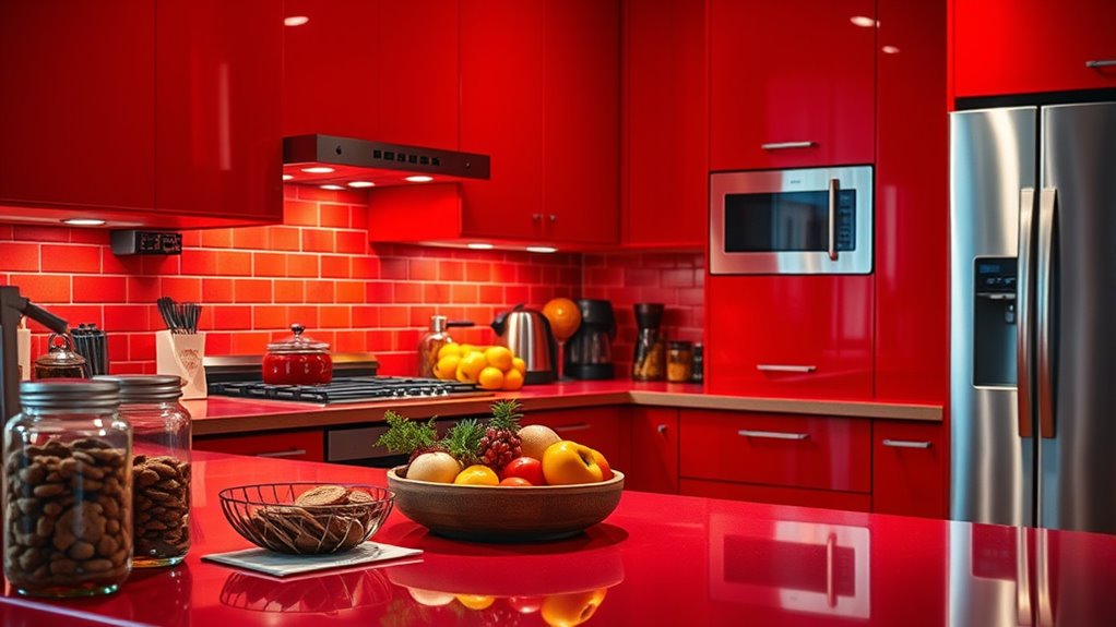 red kitchen boosts appetite