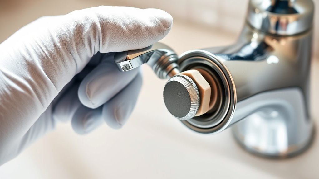 remove faucet handle carefully