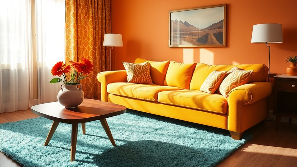 retro vibrant color accents