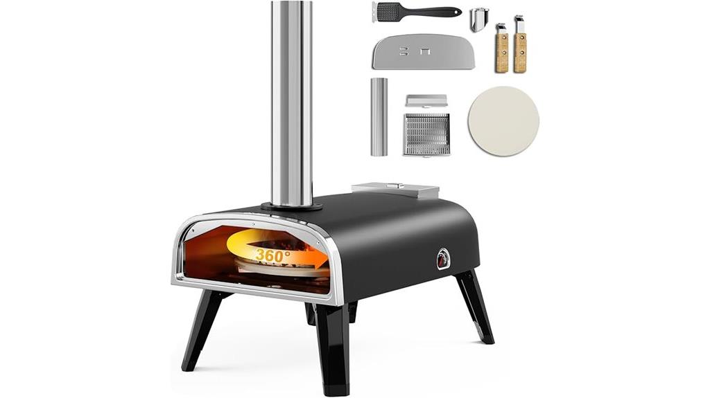 rotatable pizza stone oven