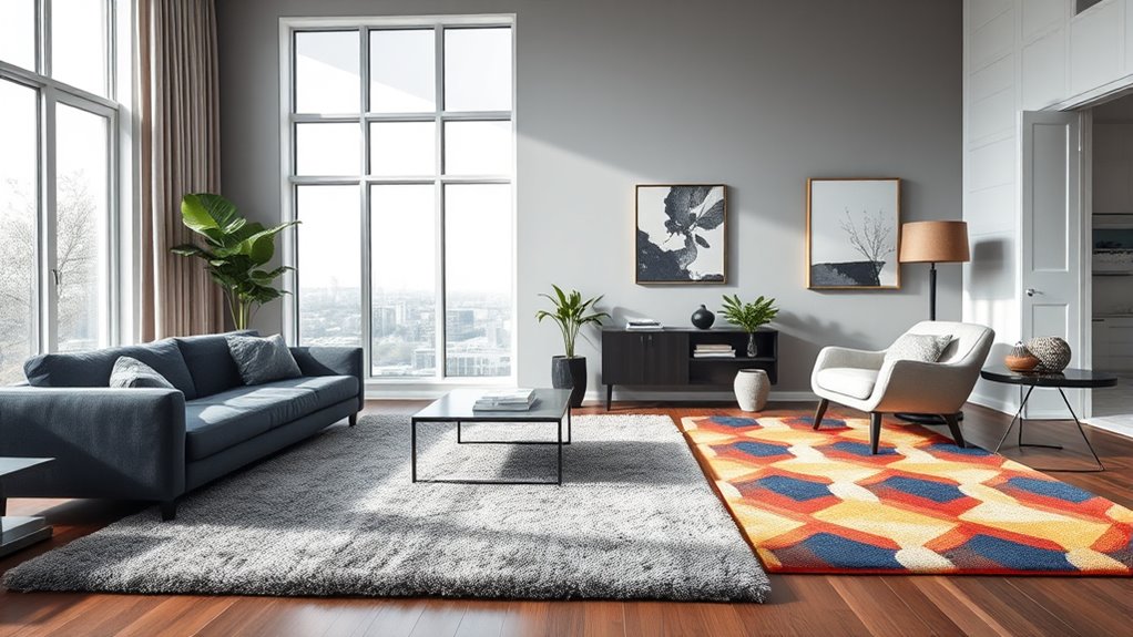 rugs define functional zones