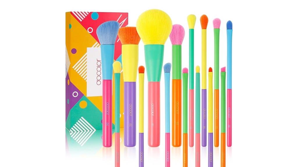 set of 15 colorful brushes