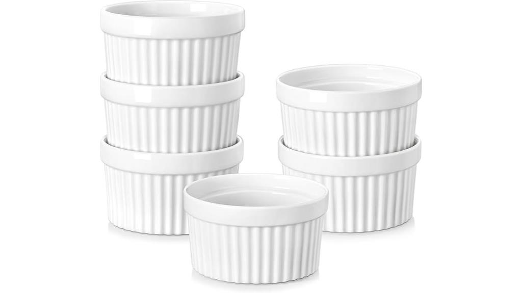 set of six ceramic ramekins