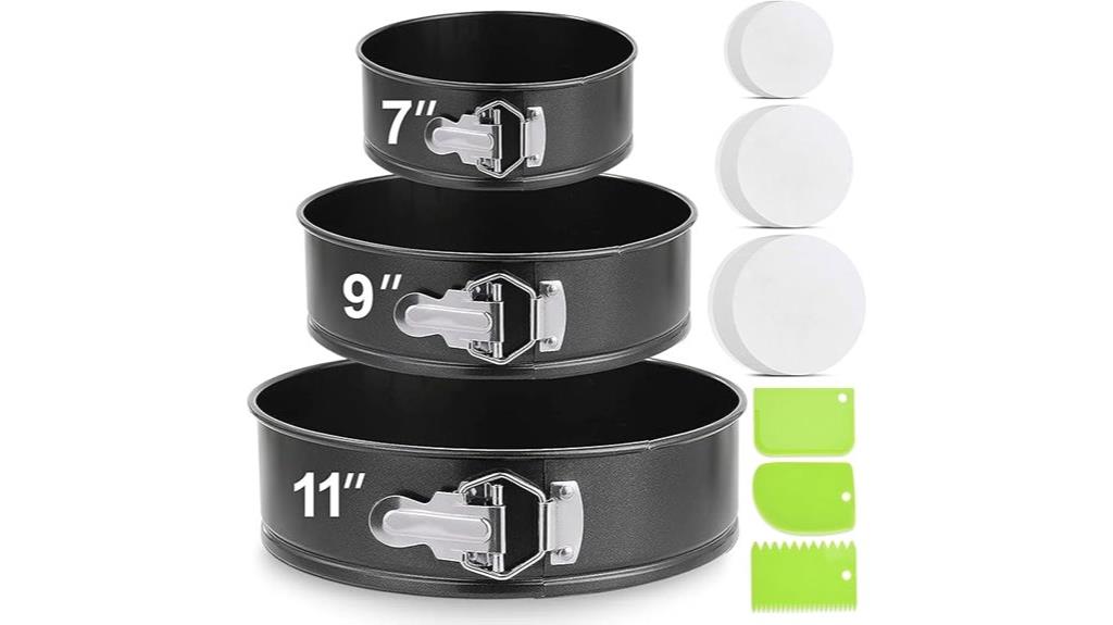 set of three nonstick pans